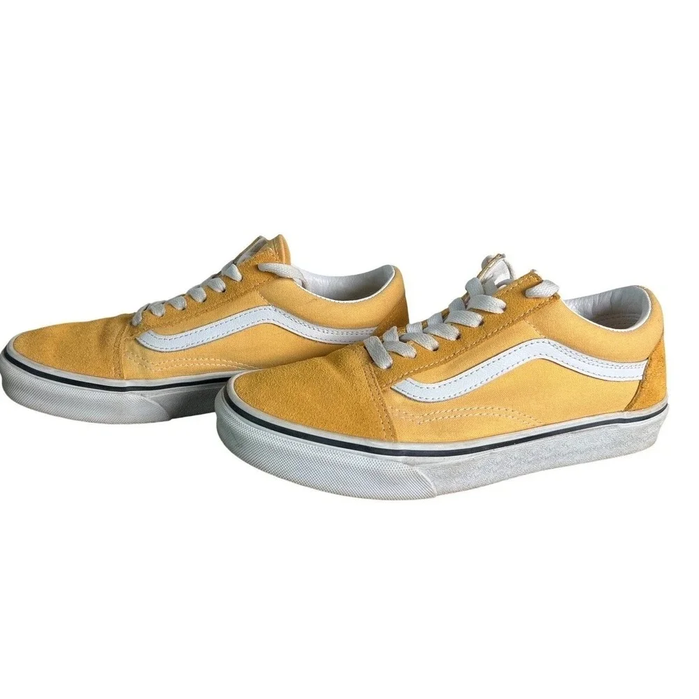Vans Old Skool Ochre Yellow Suede Canvas Low Top Sneakers Womens 7.5 Mens 6.0